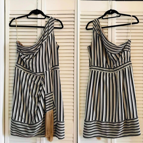 BCBG Max Azria Stevie asymmetrical one-shoulder silk dress - Picture 2 of 8